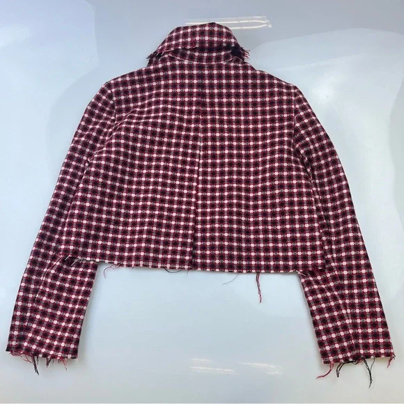 Lemon Twist Cropped Double-Breasted Raw-Hem Tweed Jacket N266-10 - Picture 4 of 6